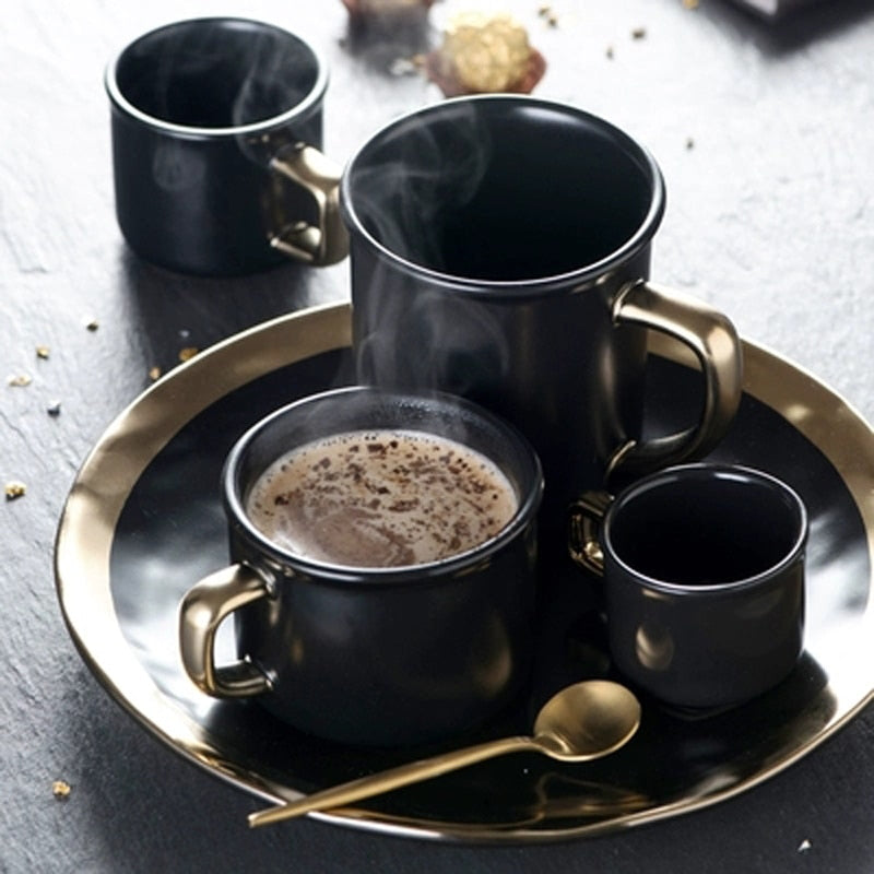 Black Gold Coffee Mugs